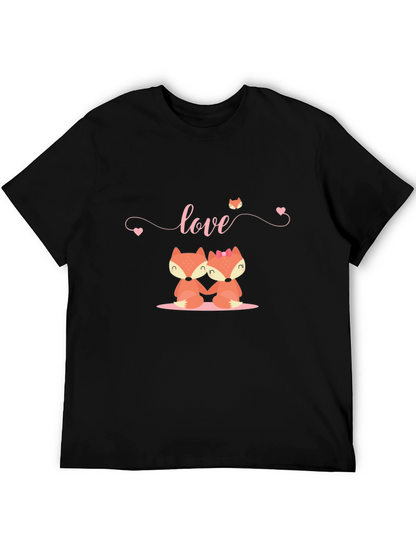 Love Foxes Black T-Shirt