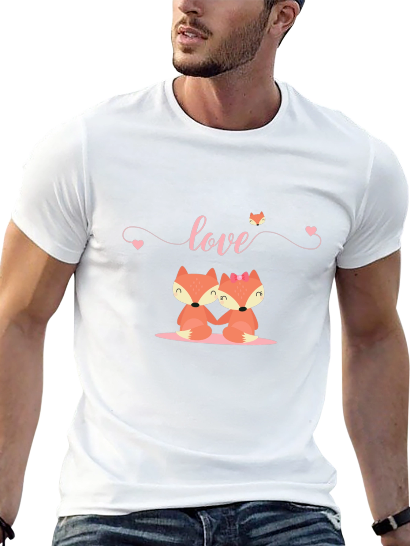 Love Foxes Black T-Shirt