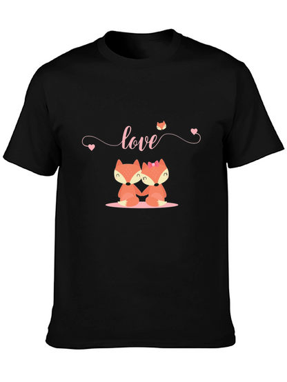 Love Foxes Black T-Shirt