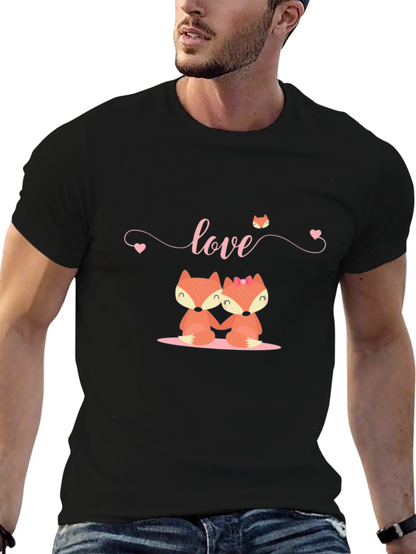 Love Foxes Black T-Shirt