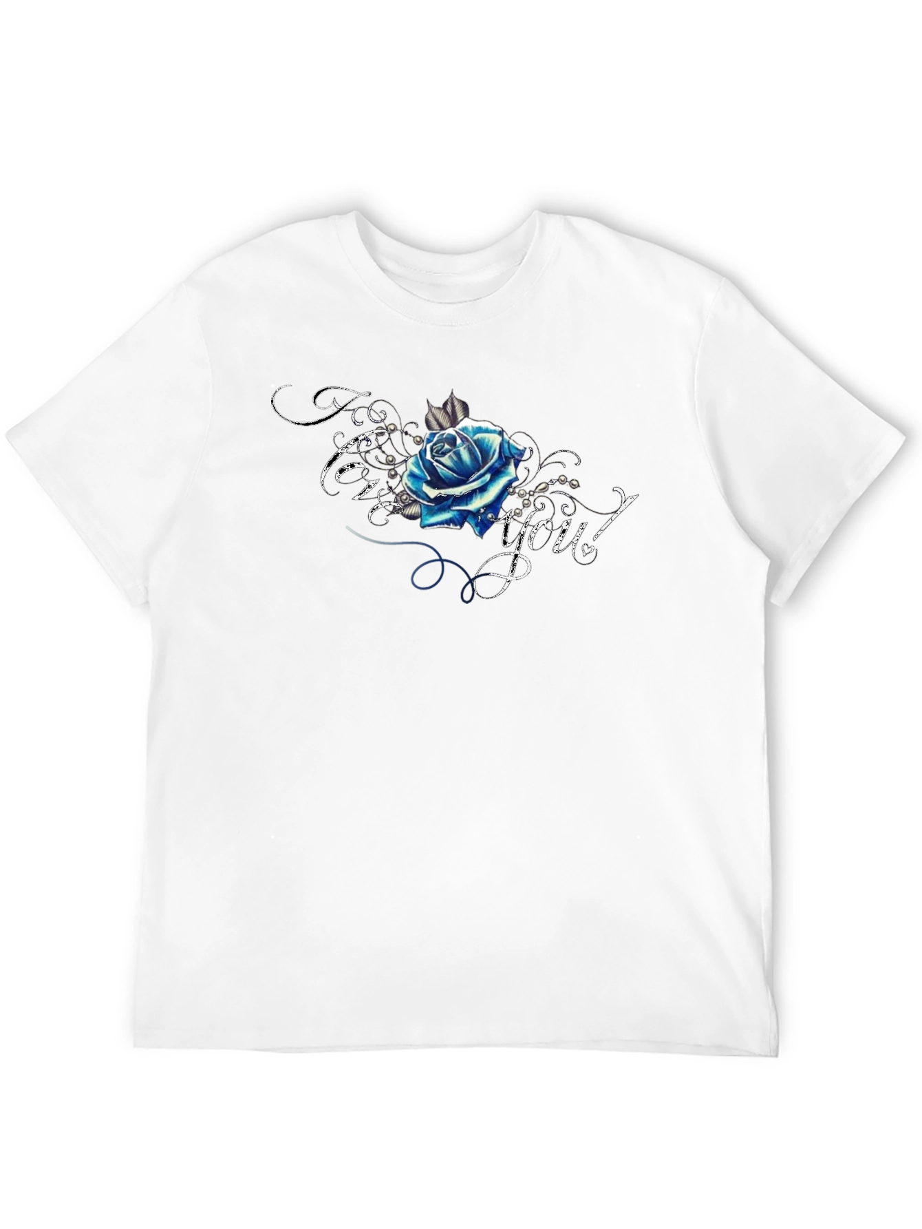 Blue Rose Graphic T-Shirt - Trendy Design