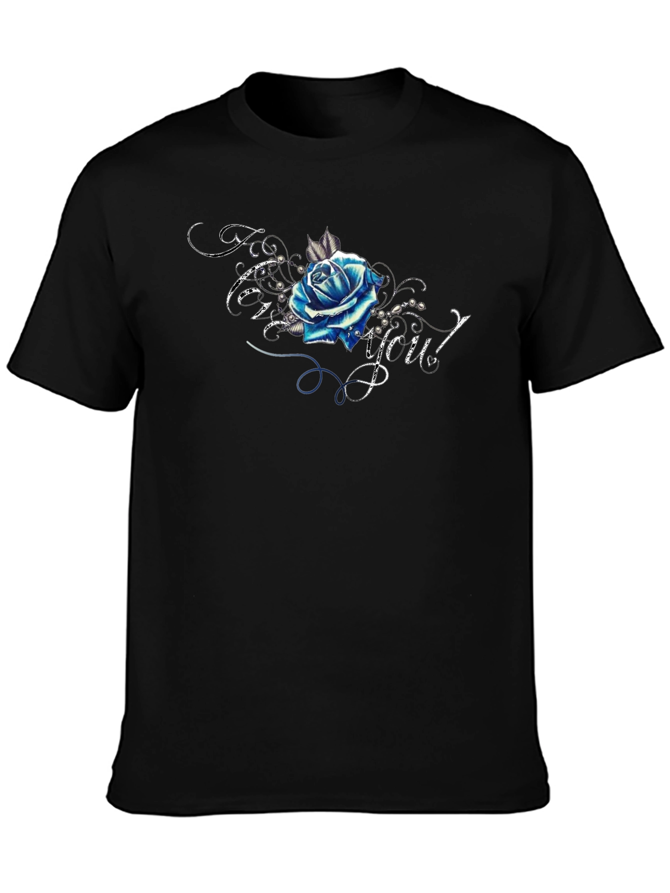 Blue Rose Graphic T-Shirt - Trendy Design
