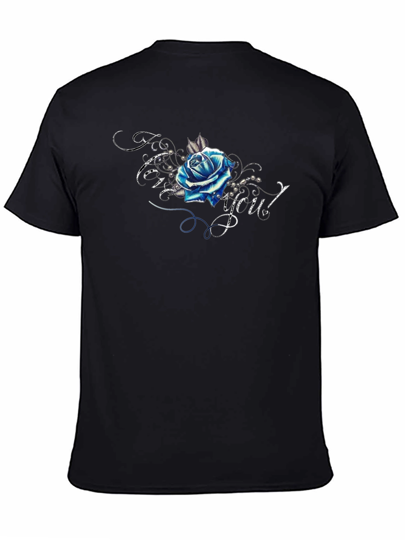 Blue Rose Graphic T-Shirt - Trendy Design