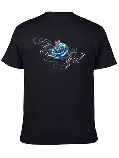Blue Rose Graphic T-Shirt - Trendy Design