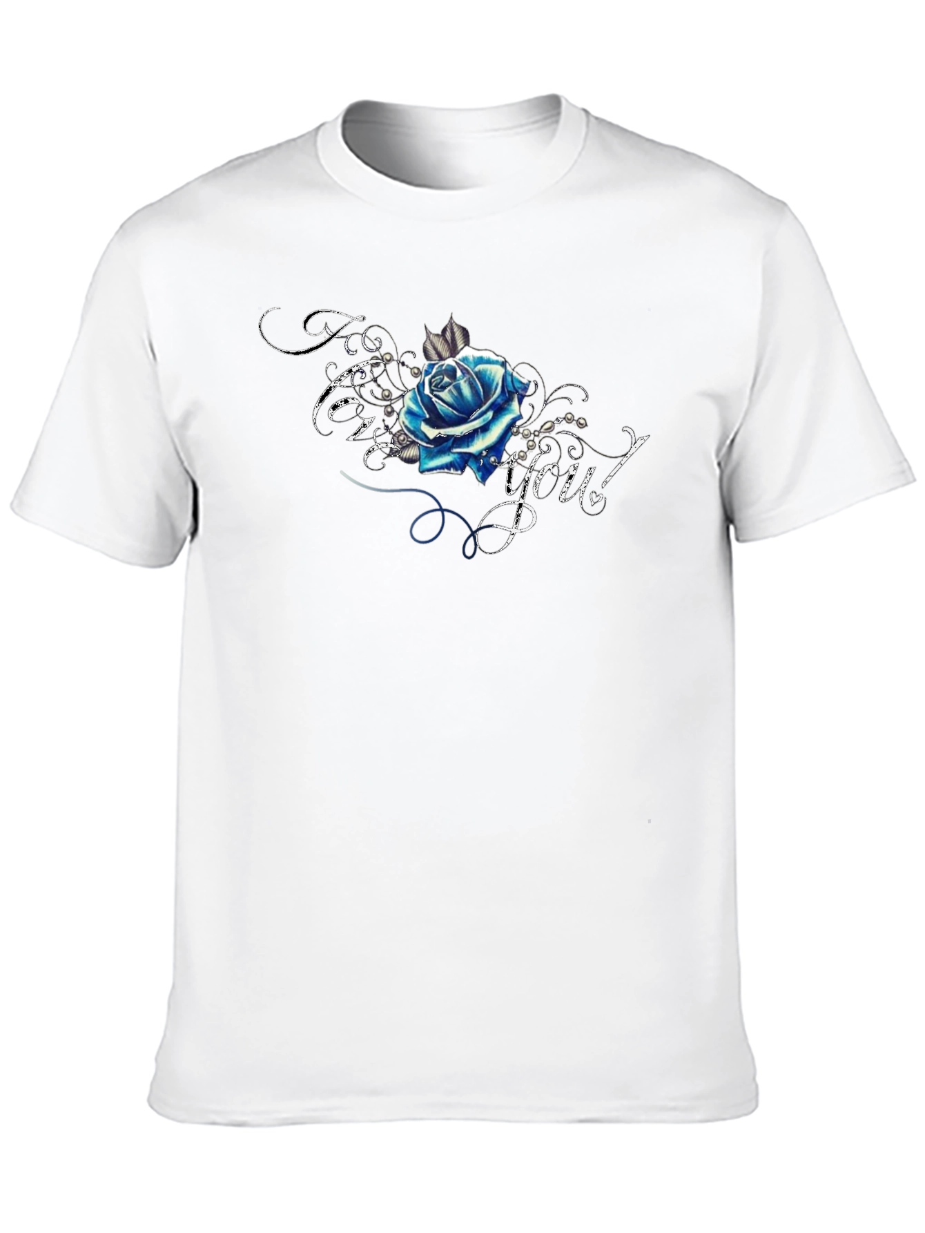 Blue Rose Graphic T-Shirt - Trendy Design