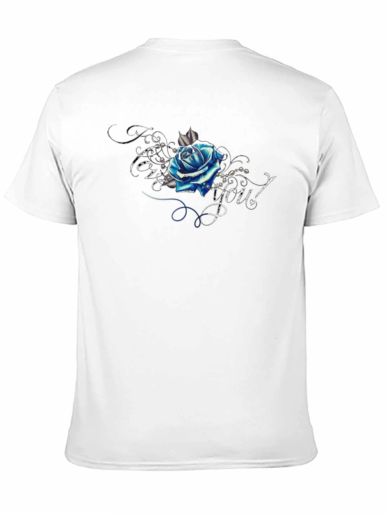 Blue Rose Graphic T-Shirt - Trendy Design
