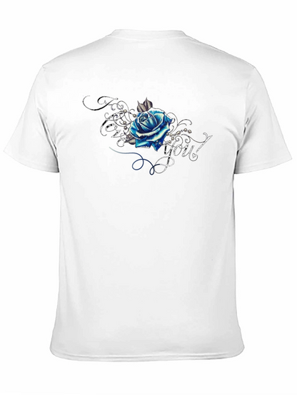 Blue Rose Graphic T-Shirt - Trendy Design