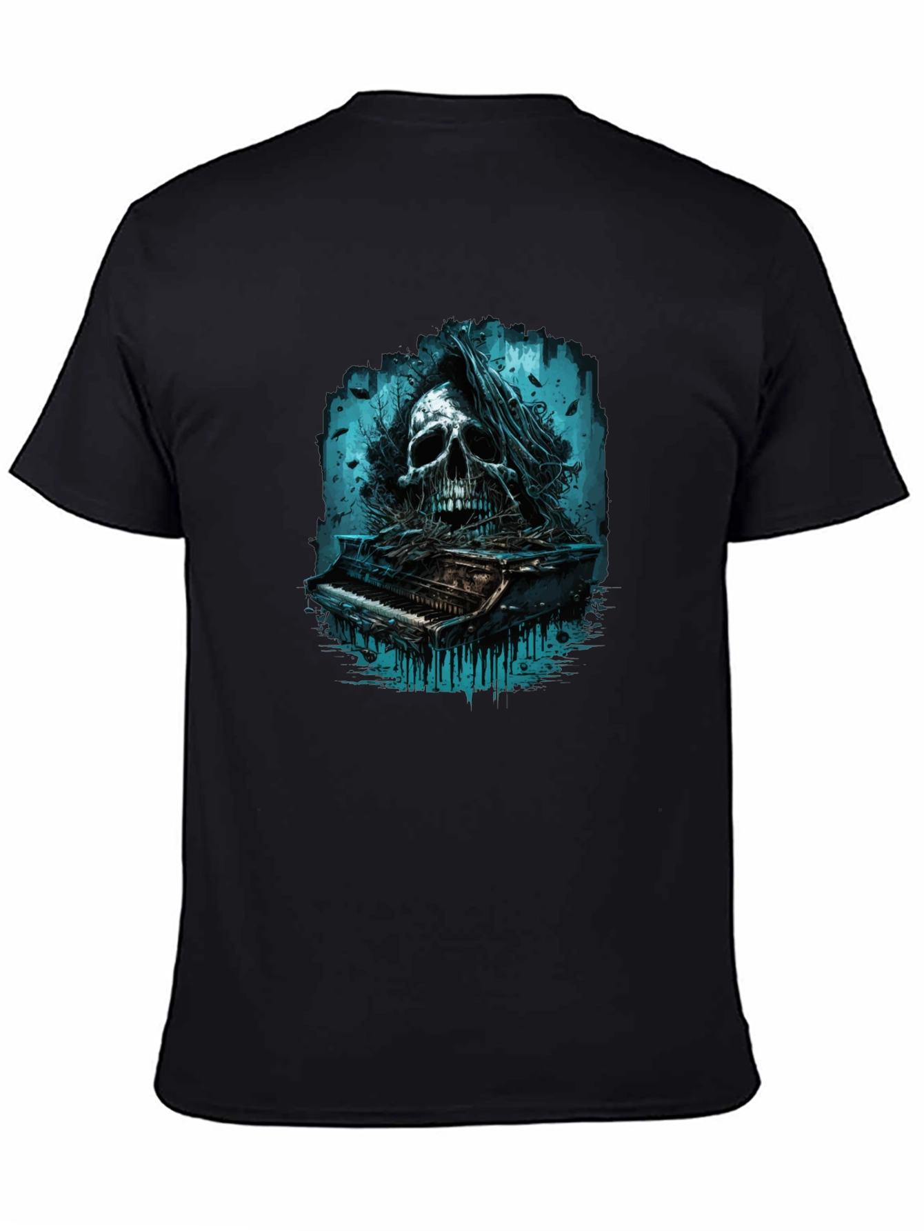 Skull Piano Graphic Tee - Dark & Edgy Style