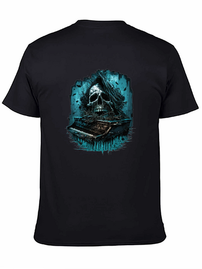 Skull Piano Graphic Tee - Dark & Edgy Style