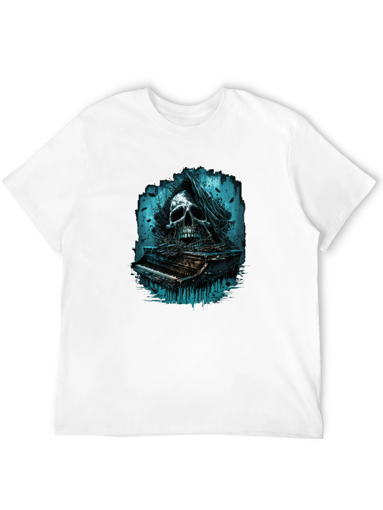 Skull Piano Graphic Tee - Dark & Edgy Style