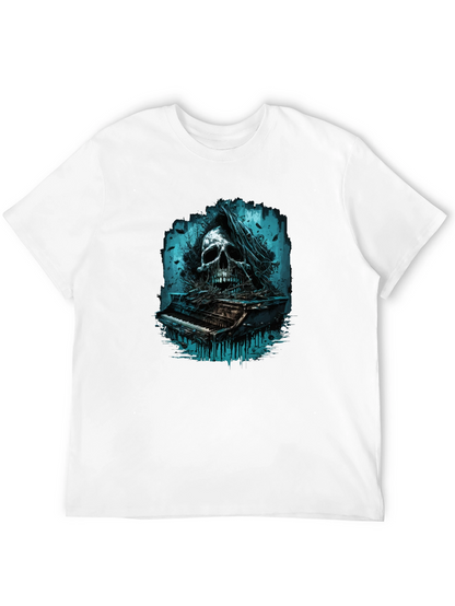 Skull Piano Graphic Tee - Dark & Edgy Style