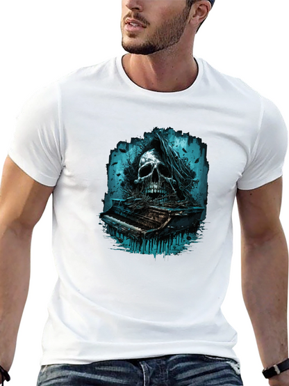 Skull Piano Graphic Tee - Dark & Edgy Style