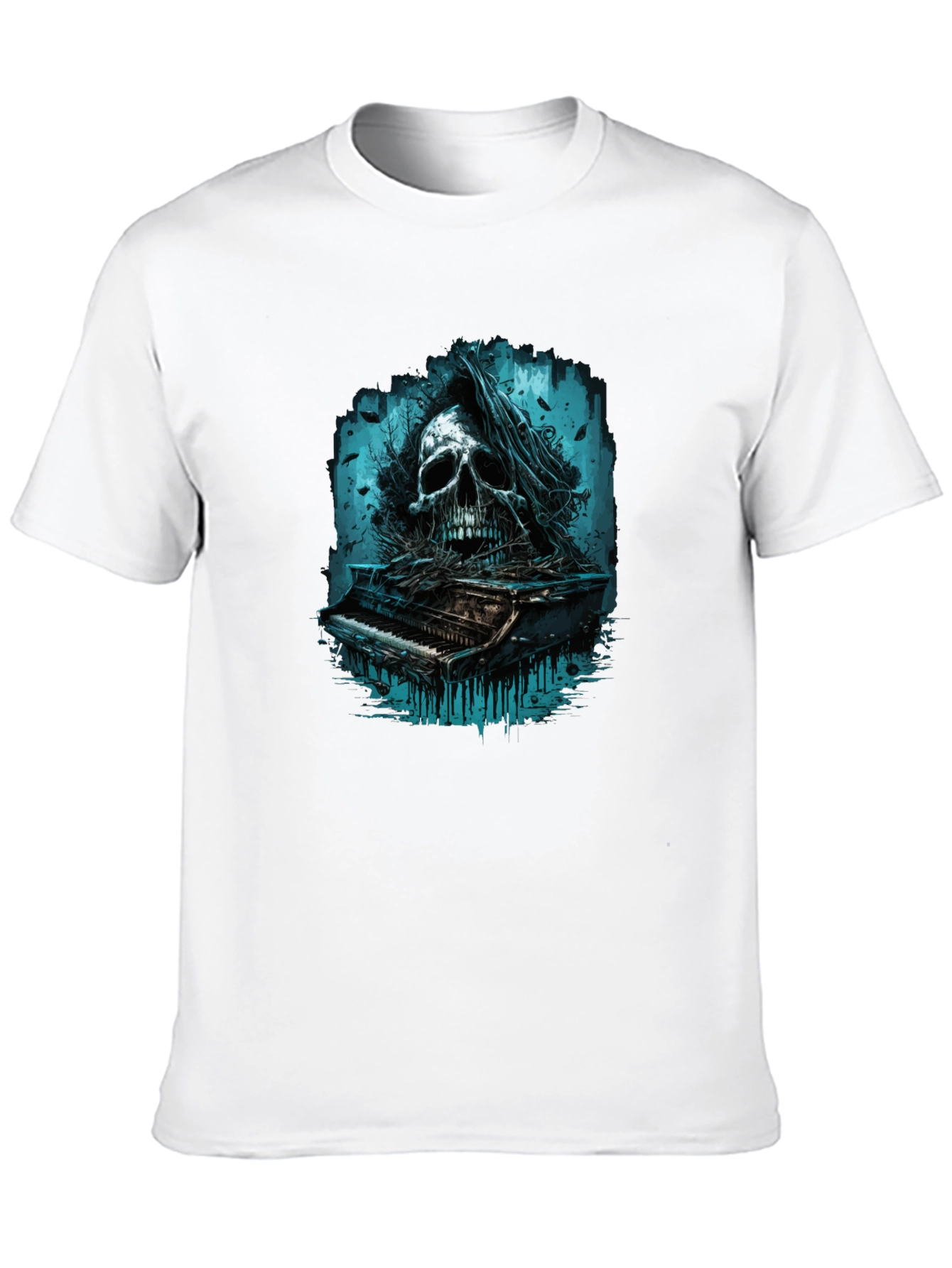 Skull Piano Graphic Tee - Dark & Edgy Style