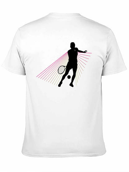 Tennis Player Graphic T-Shirt - Black