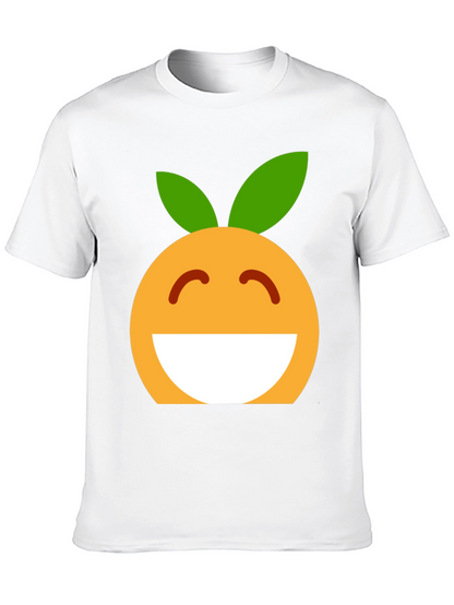 Cheerful Orange Emoji Graphic T-Shirt