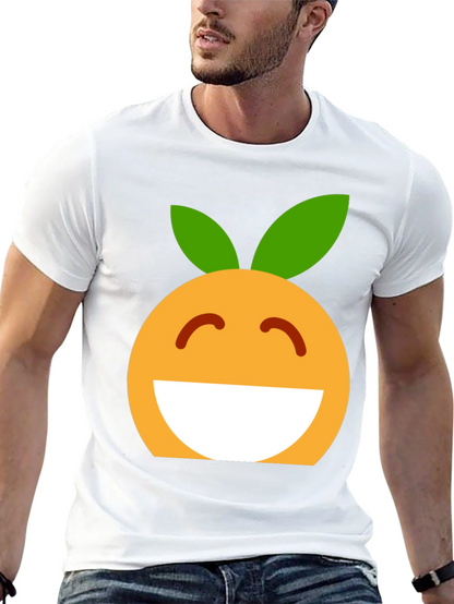 Cheerful Orange Emoji Graphic T-Shirt