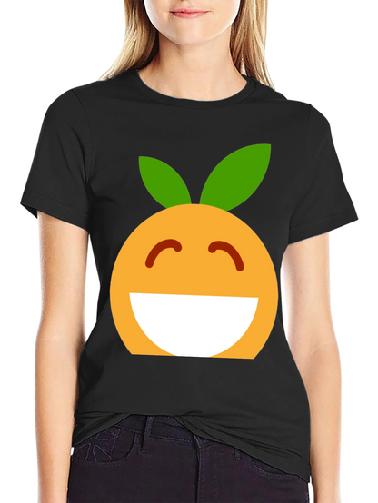 Cheerful Orange Emoji Graphic T-Shirt