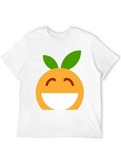 Cheerful Orange Emoji Graphic T-Shirt