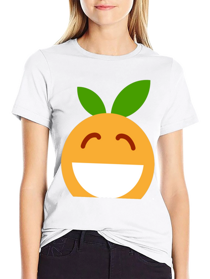Cheerful Orange Emoji Graphic T-Shirt