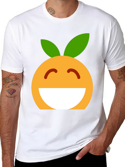 Cheerful Orange Emoji Graphic T-Shirt
