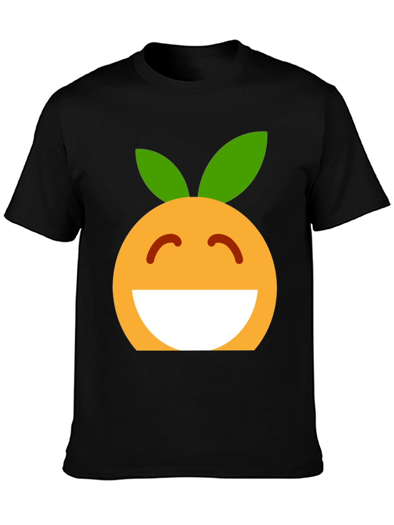 Cheerful Orange Emoji Graphic T-Shirt