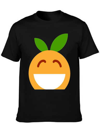 Cheerful Orange Emoji Graphic T-Shirt