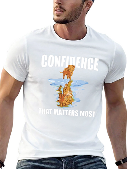 Confidence Tiger Reflection Graphic T-Shirt