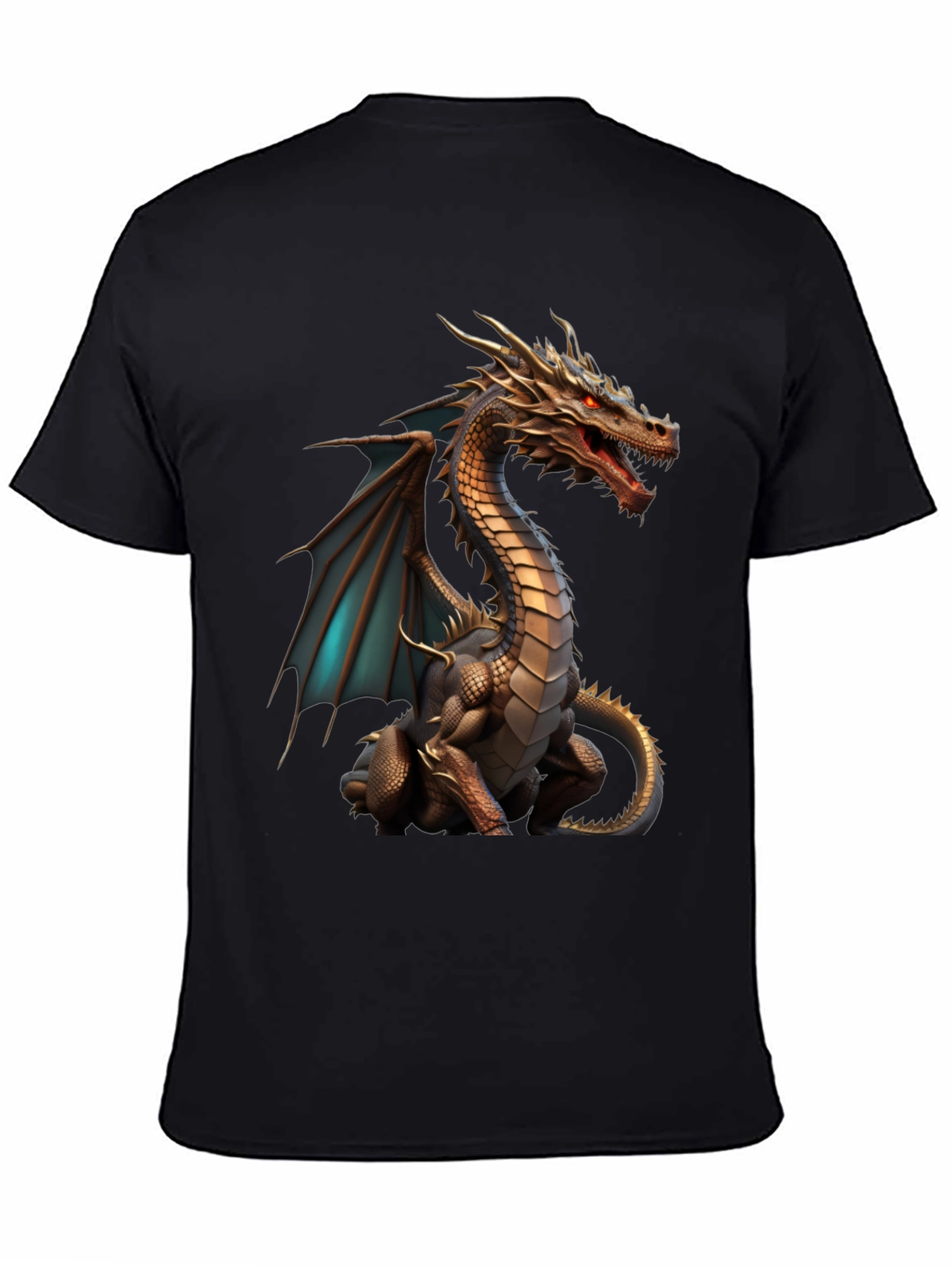 Dragon Graphic Tee - Fantasy Style Black Shirt