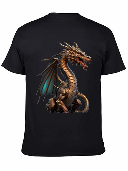 Dragon Graphic Tee - Fantasy Style Black Shirt