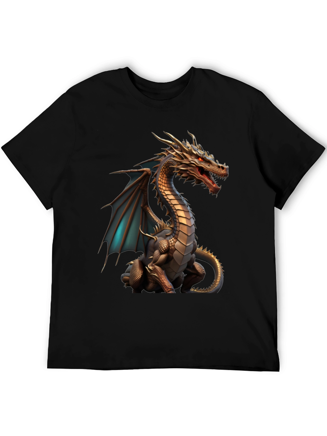 Dragon Graphic Tee - Fantasy Style Black Shirt