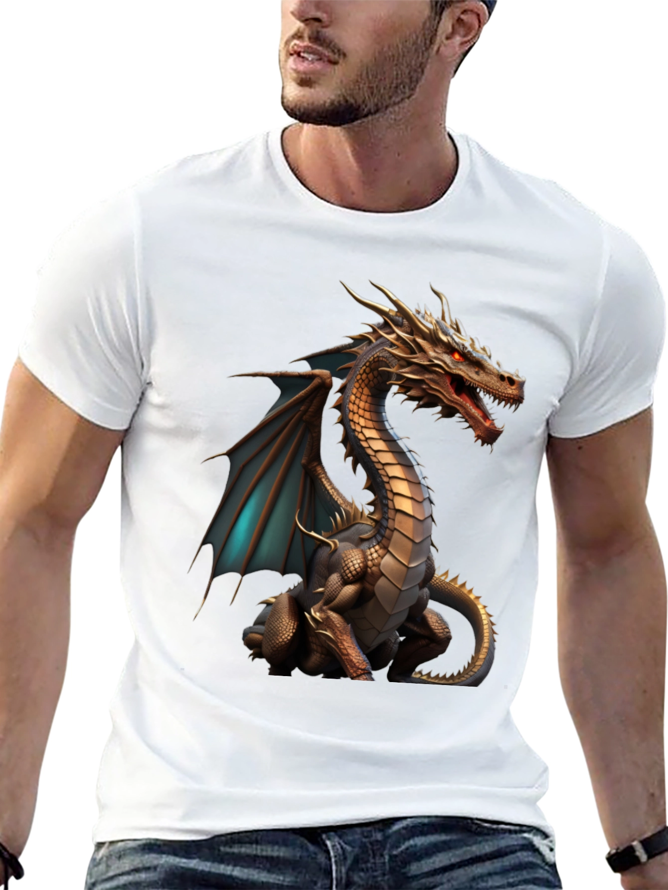 Dragon Graphic Tee - Fantasy Style Black Shirt