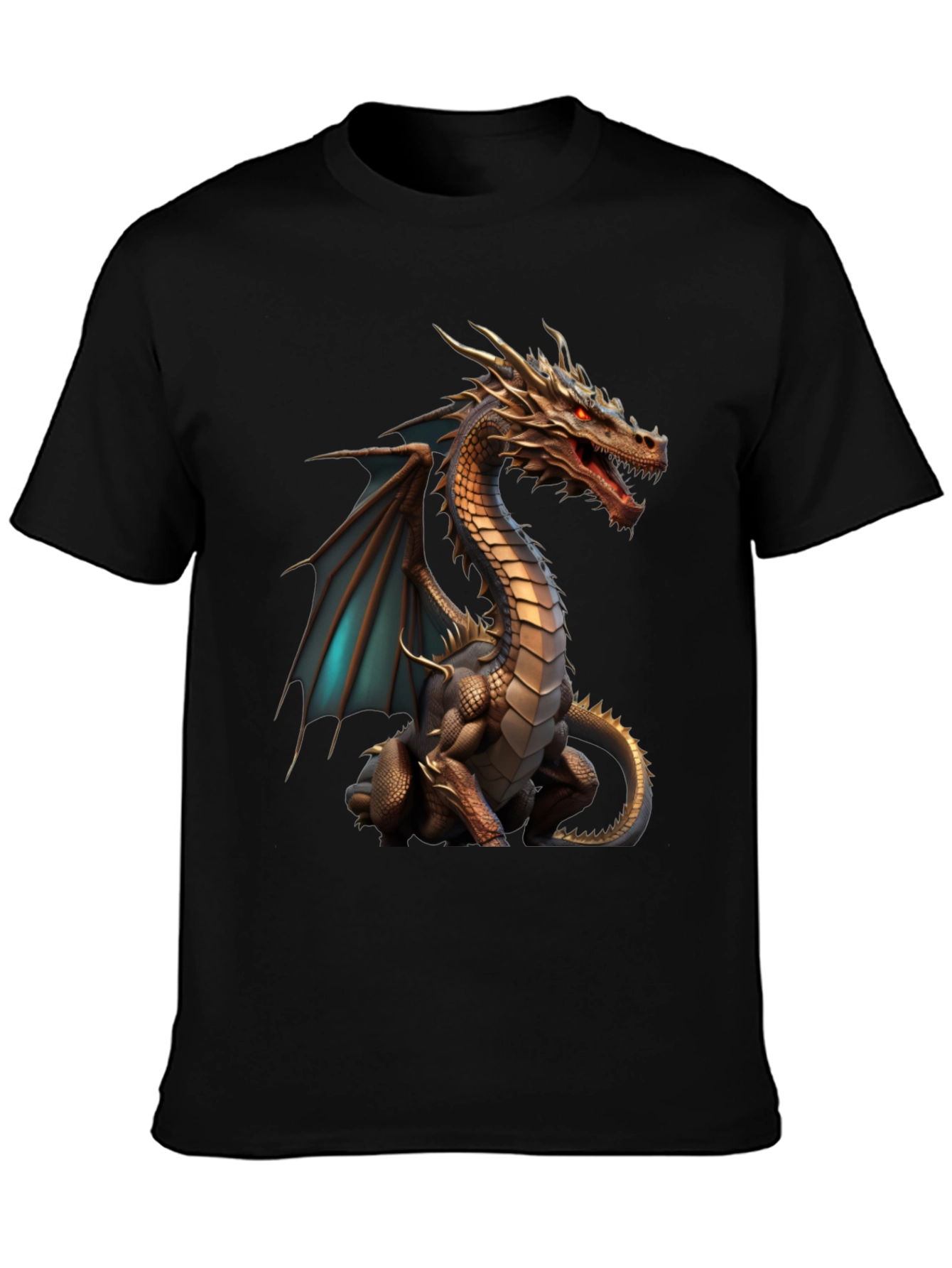 Dragon Graphic Tee - Fantasy Style Black Shirt