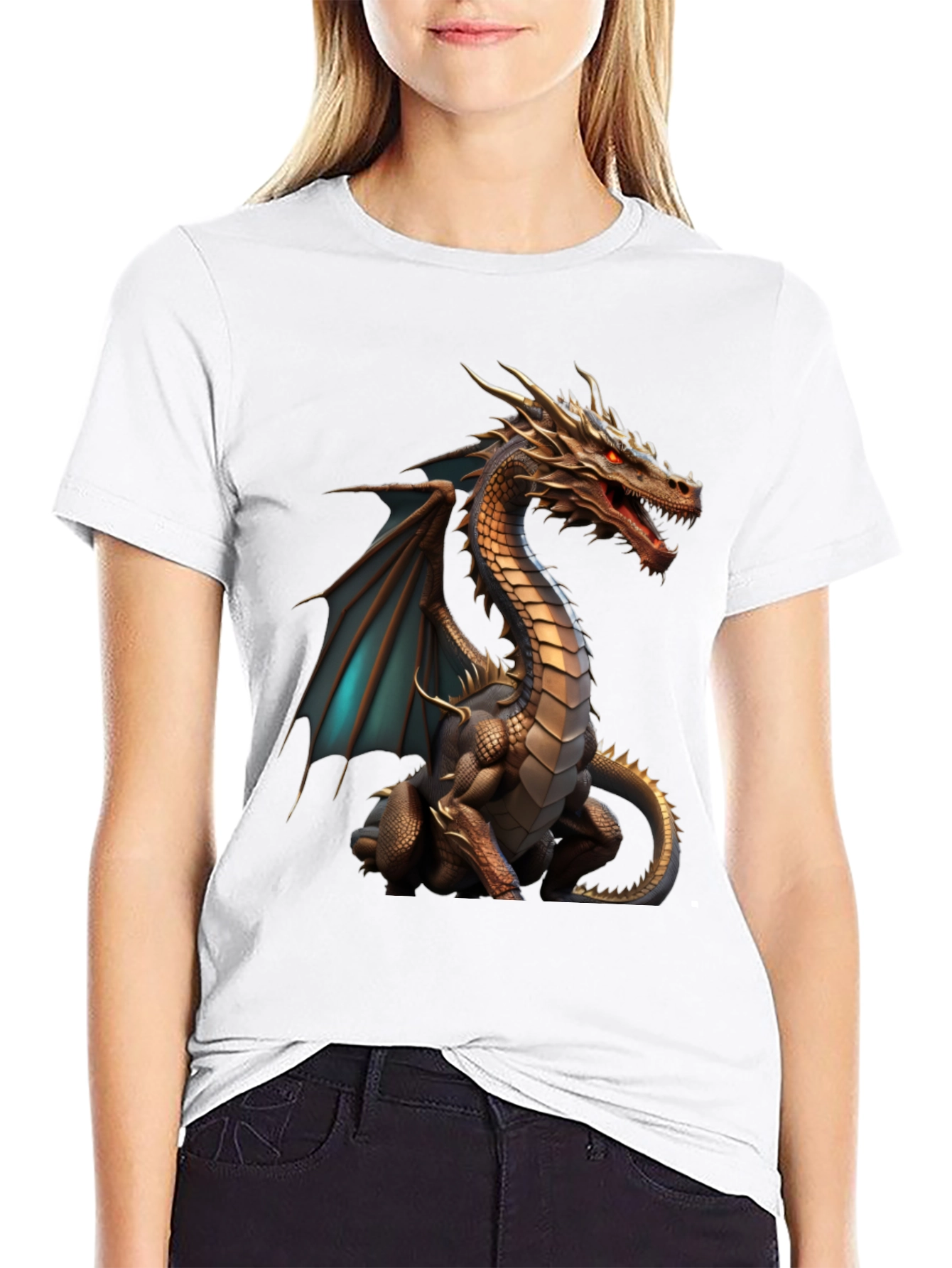 Dragon Graphic Tee - Fantasy Style Black Shirt