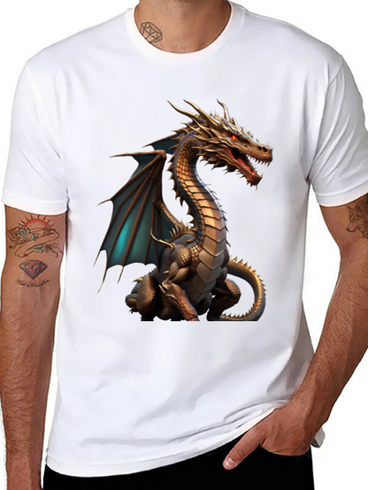 Dragon Graphic Tee - Fantasy Style Black Shirt