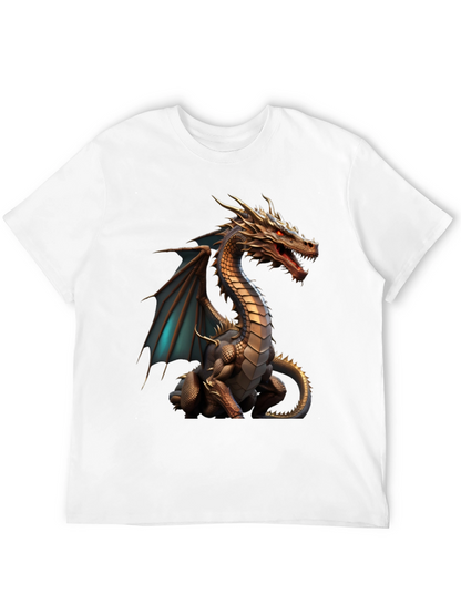 Dragon Graphic Tee - Fantasy Style Black Shirt