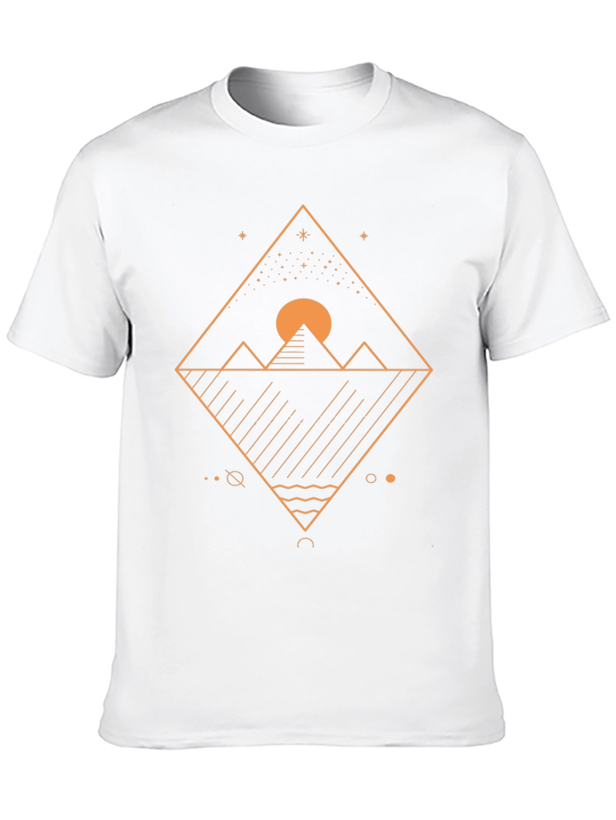 Geometric Mountainscape Graphic Tee - Black