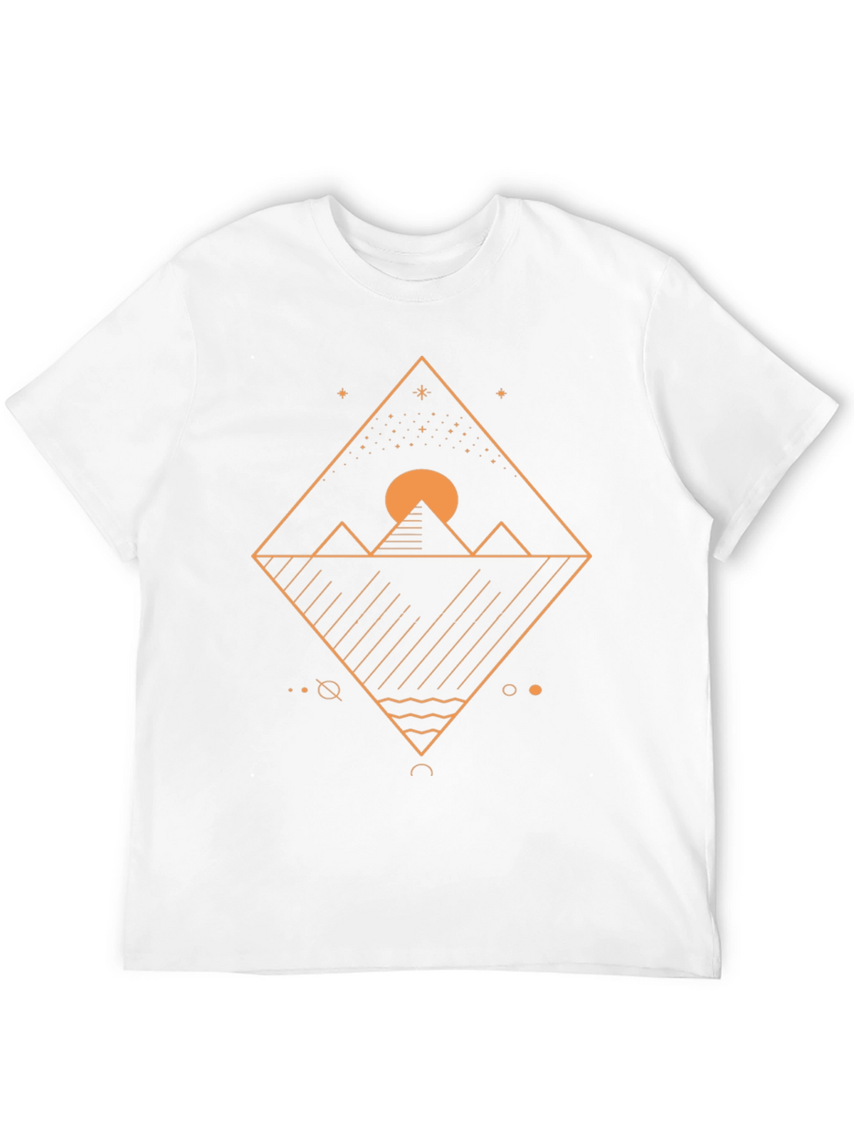 Geometric Mountainscape Graphic Tee - Black
