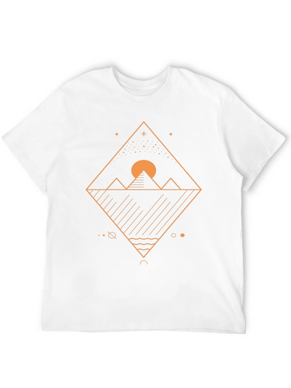 Geometric Mountainscape Graphic Tee - Black
