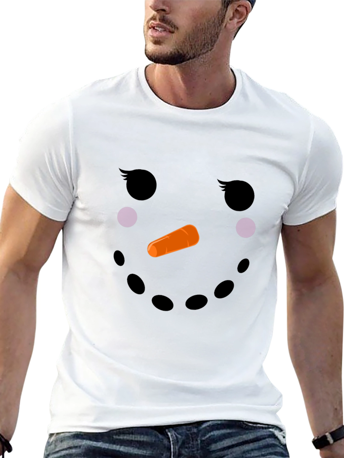 Snowman Face T-Shirt - Holiday Fun