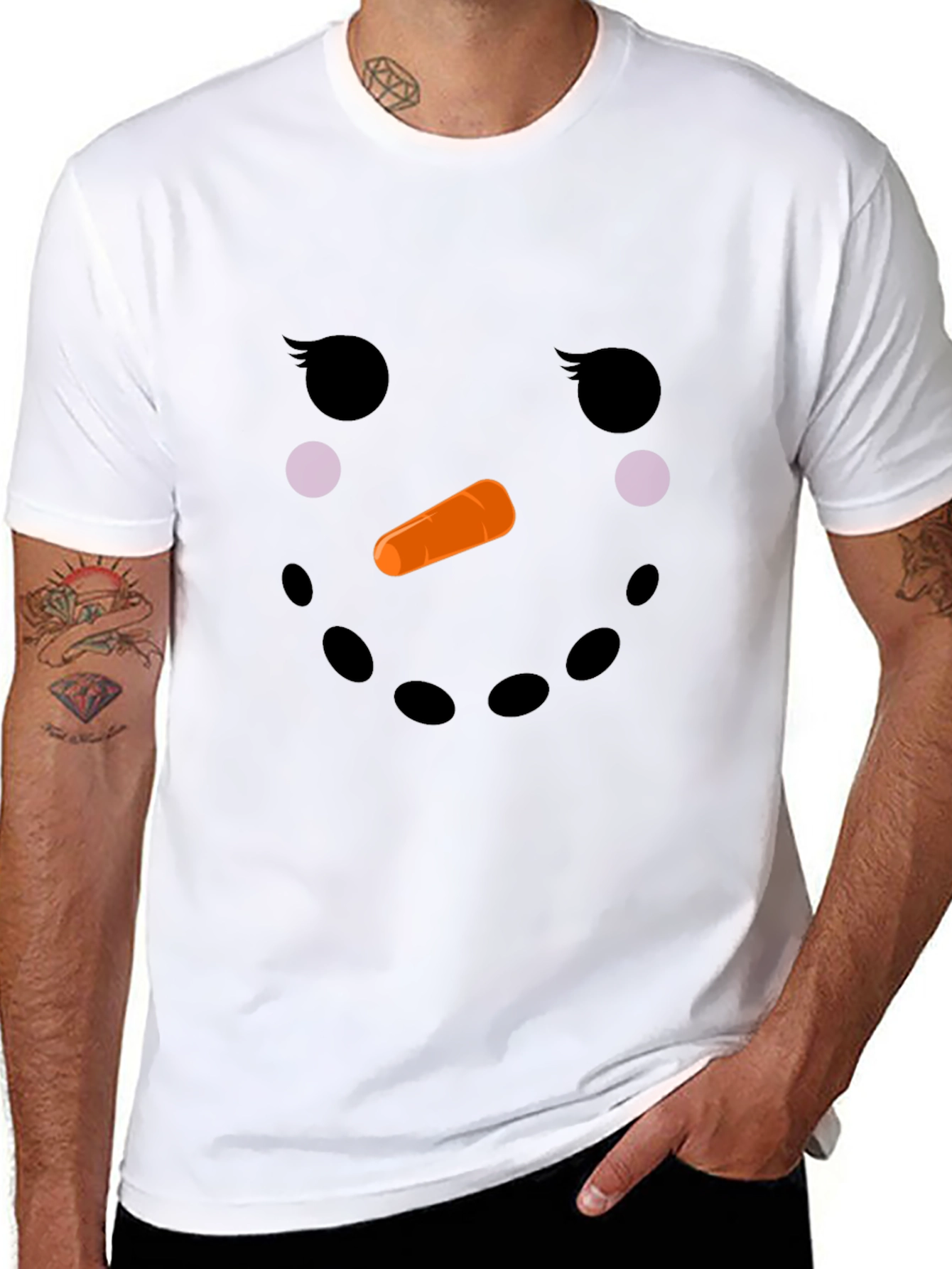 Snowman Face T-Shirt - Holiday Fun