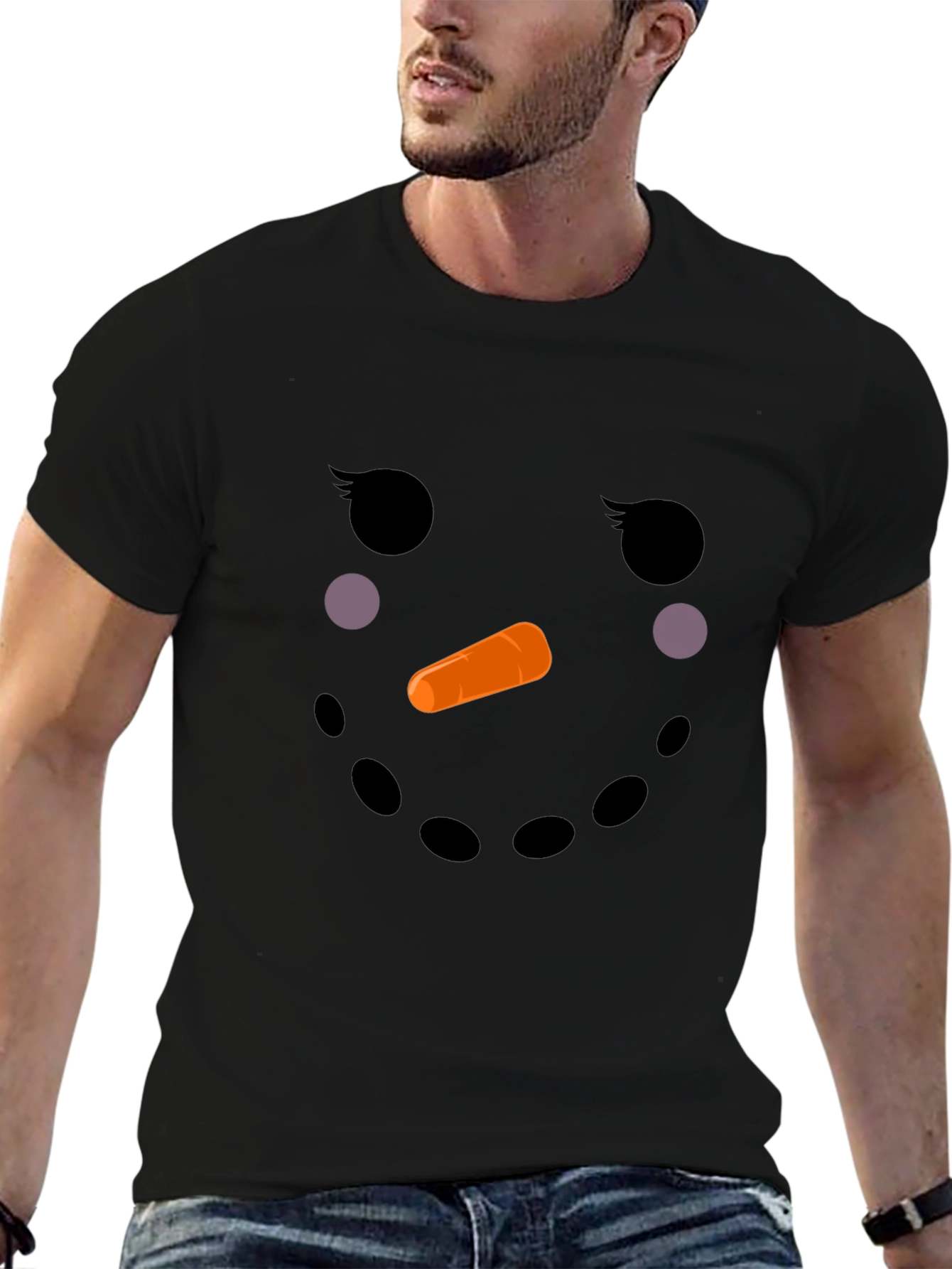 Snowman Face T-Shirt - Holiday Fun