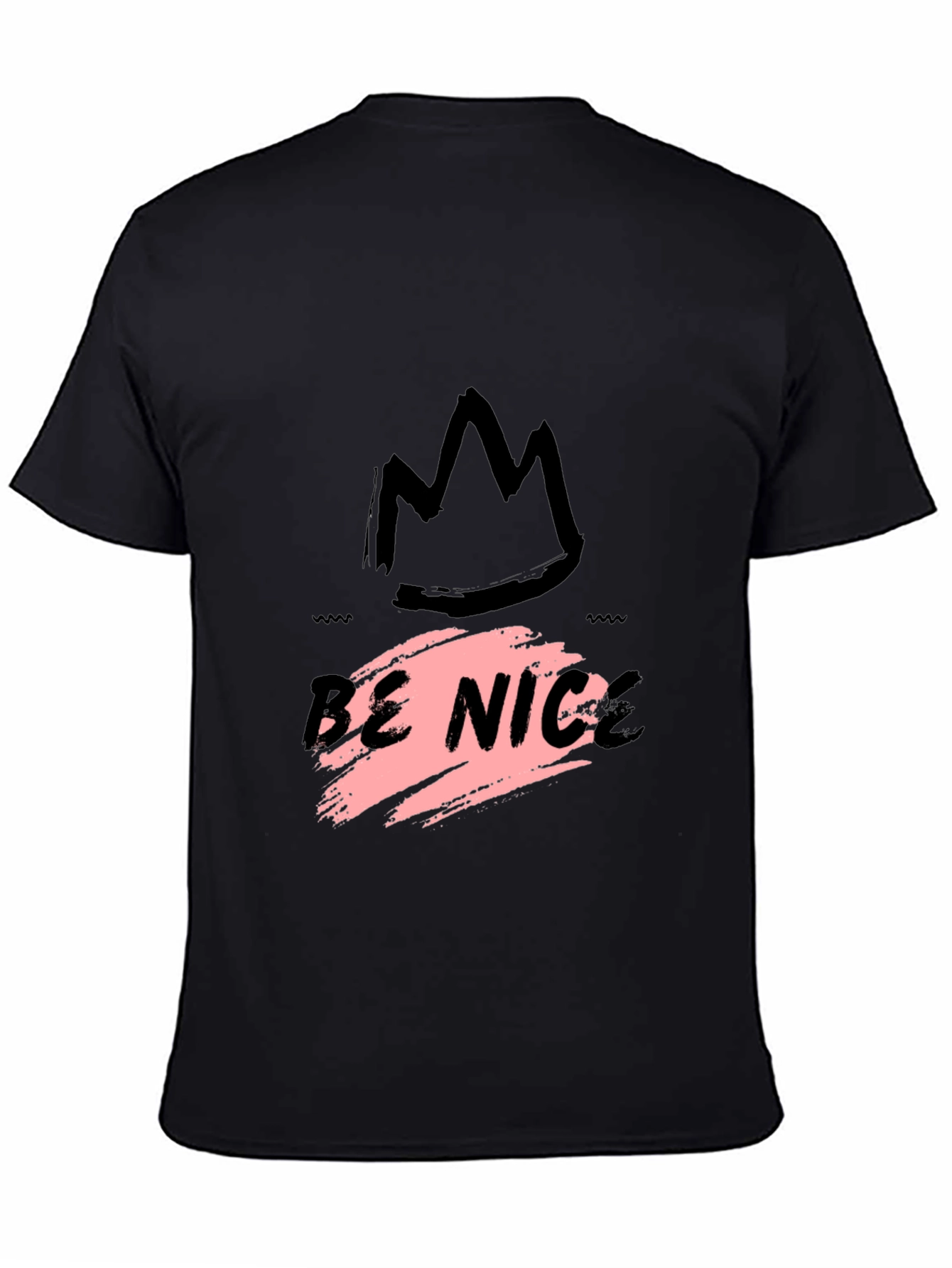 Be Nice Crown Graphic Black T-Shirt