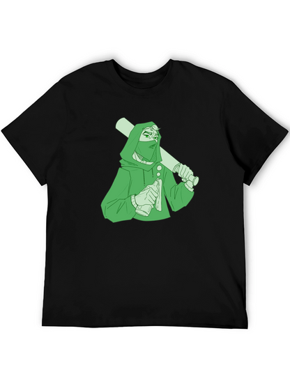 Graphic T-Shirt: Hooded Character with Baseball Bat