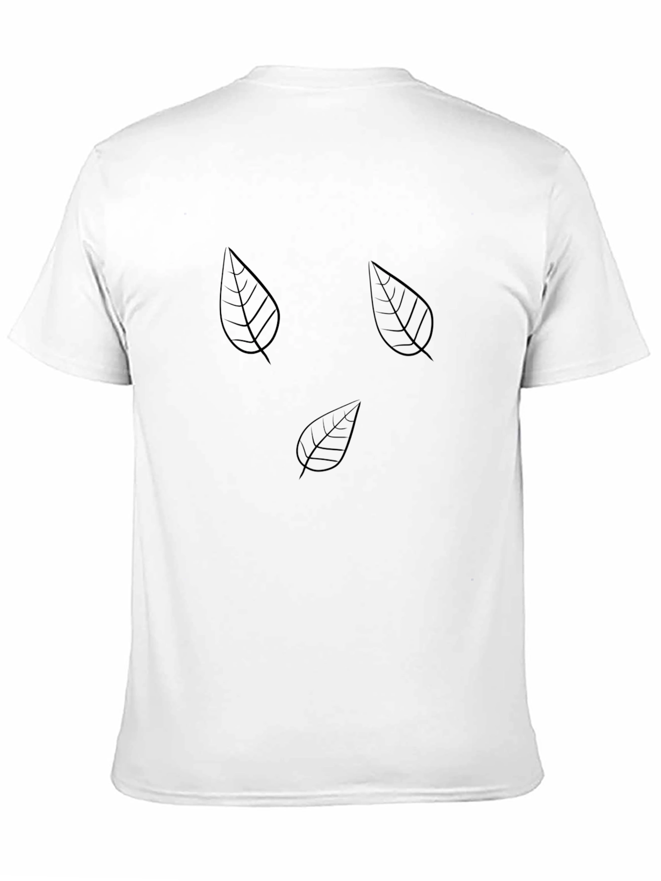 Mens Black Leaf Print T-Shirt - Casual Style
