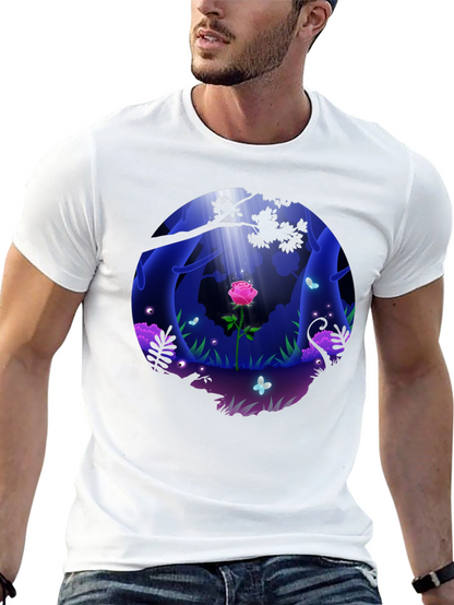 Mystic Forest Rose Graphic T-Shirt