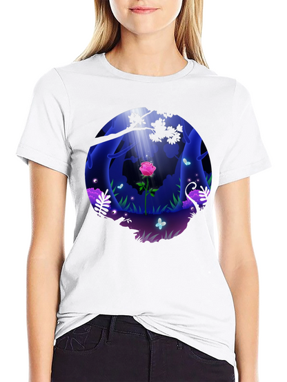 Mystic Forest Rose Graphic T-Shirt