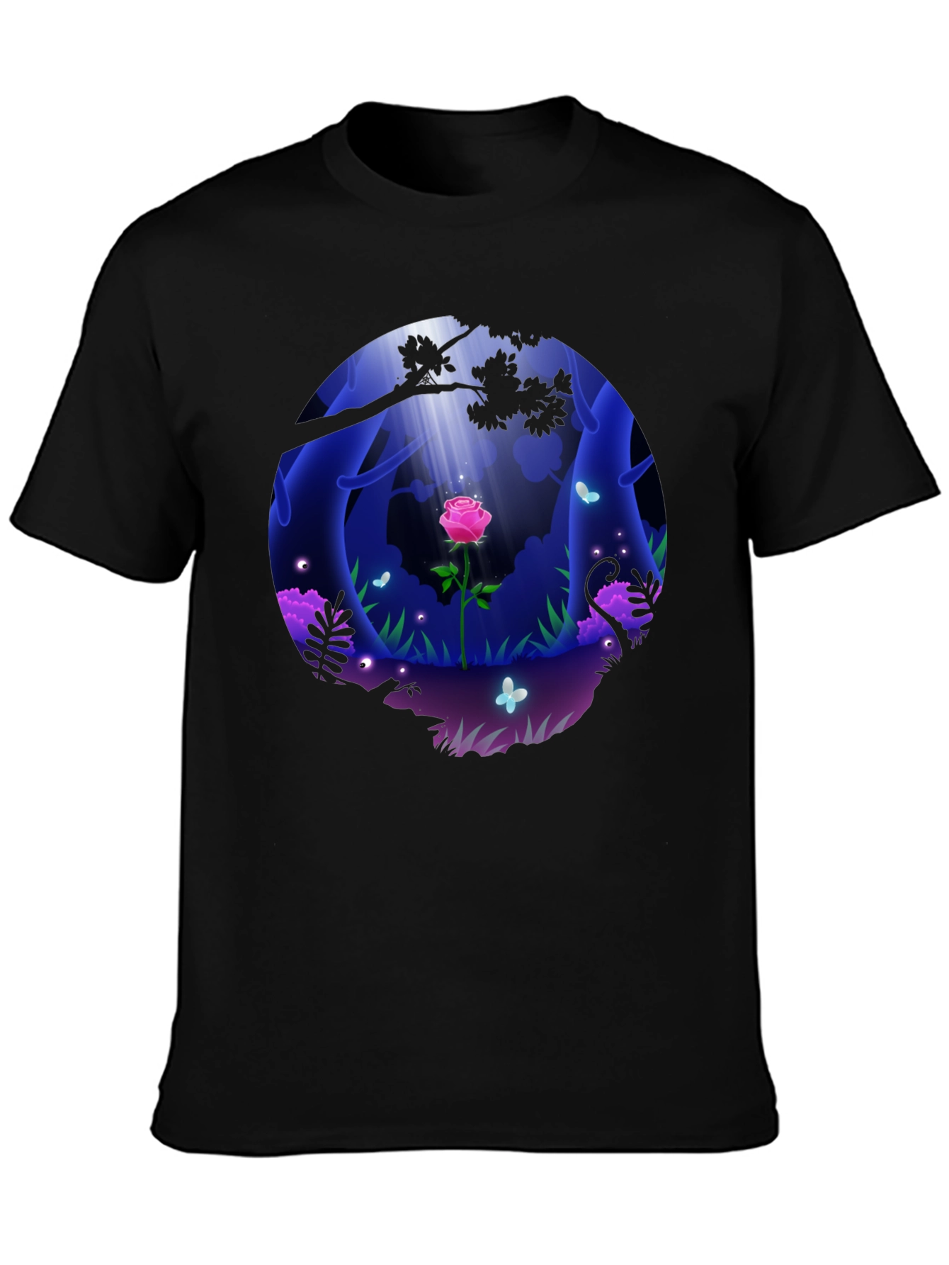 Mystic Forest Rose Graphic T-Shirt