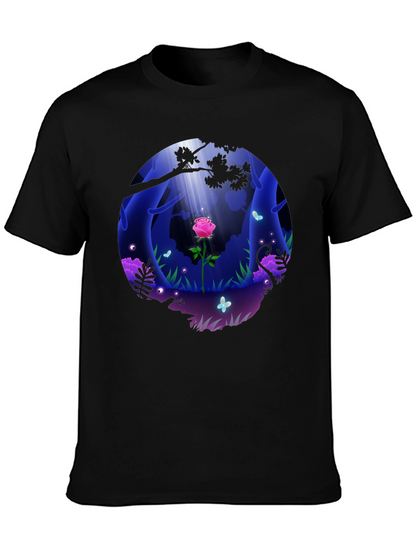 Mystic Forest Rose Graphic T-Shirt