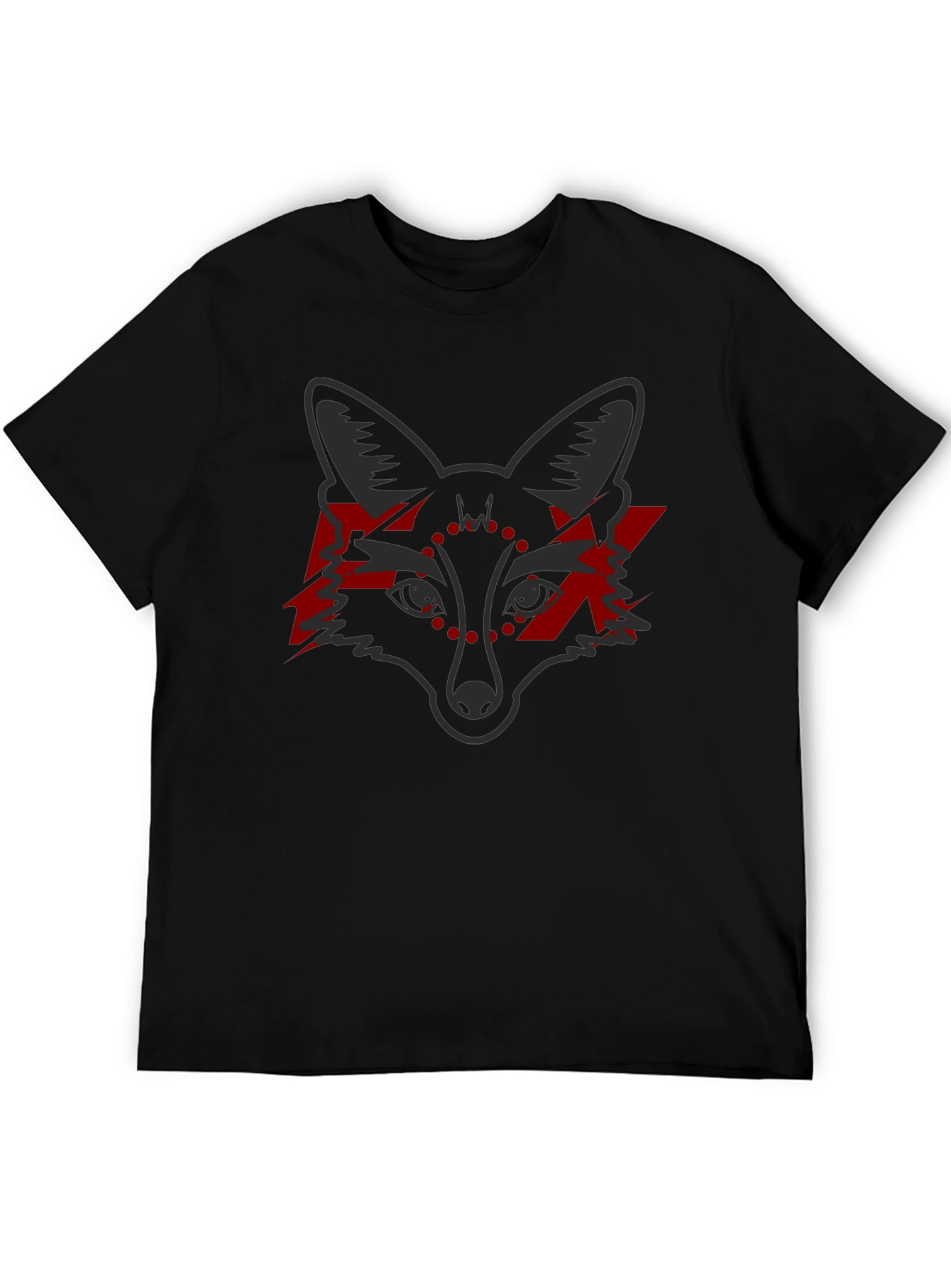 Fox Graphic Tee - Edgy Red Lightning Design