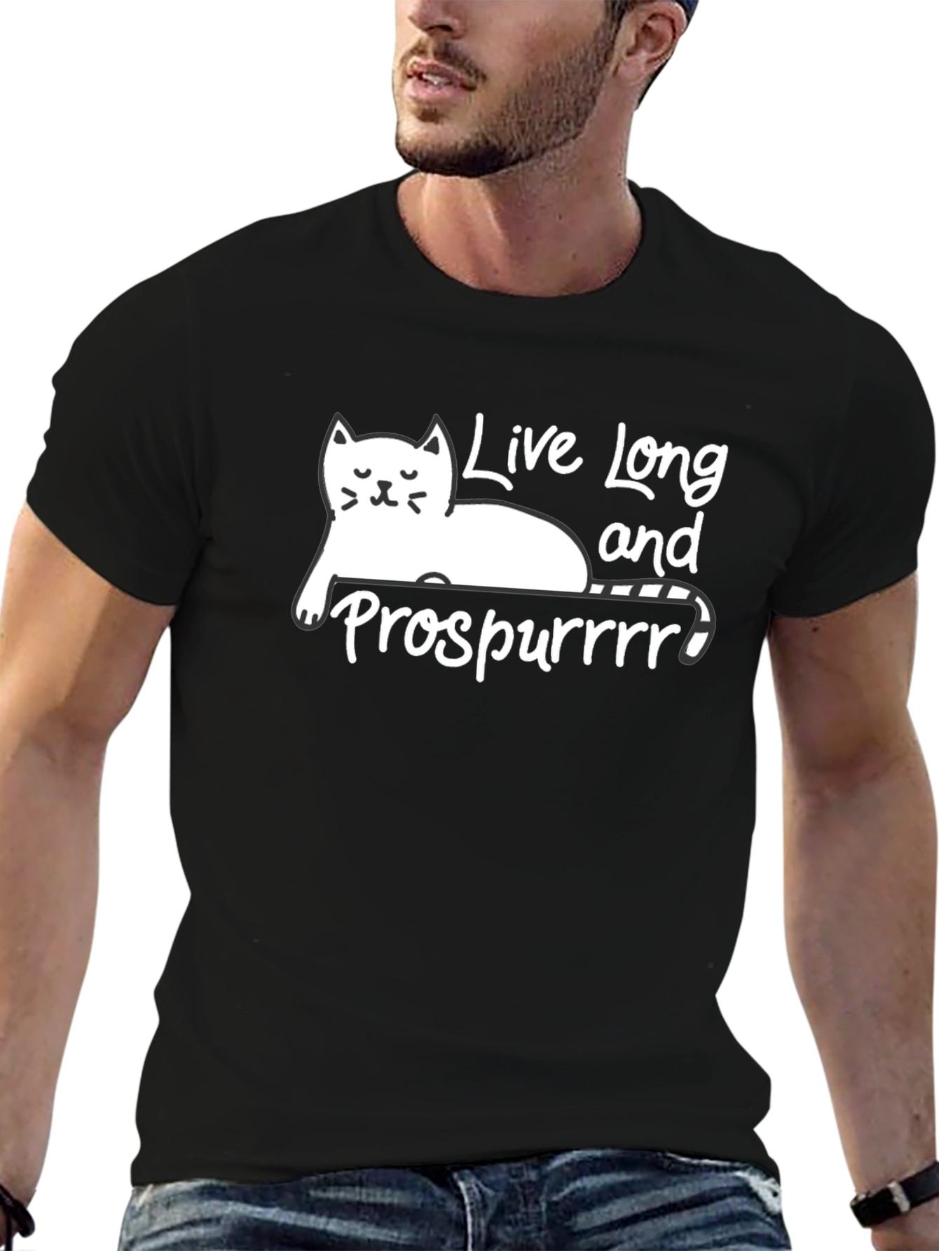 Live Long and Prospurr Cat Graphic Tee